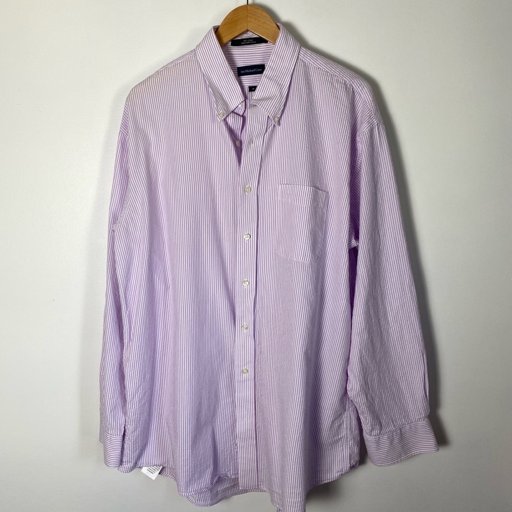 Jon Michael Cane Purple Seersucker Button Down Shirt Size XL